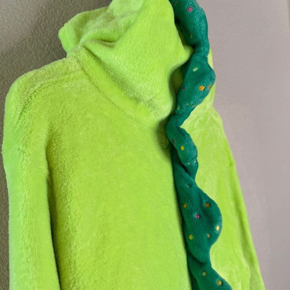 Moriah Elizabeth One Piece Jumpsuit Pickle Fleece Pajama Kids Medium Green Dino - Picture 7 of 13